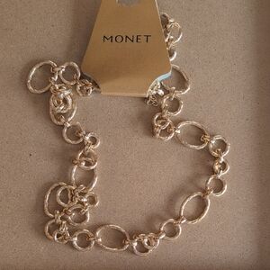 Monet Gold-Tone Textured Chain Necklace